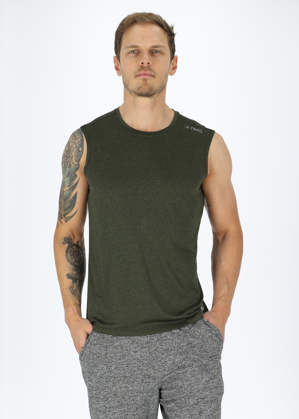 Training Singlet Ii, Olive Melange, 3xl, Träningslinnen | Herr - Aktivitet - Träningskläder - Träningslinnen | Padelspecialisterna