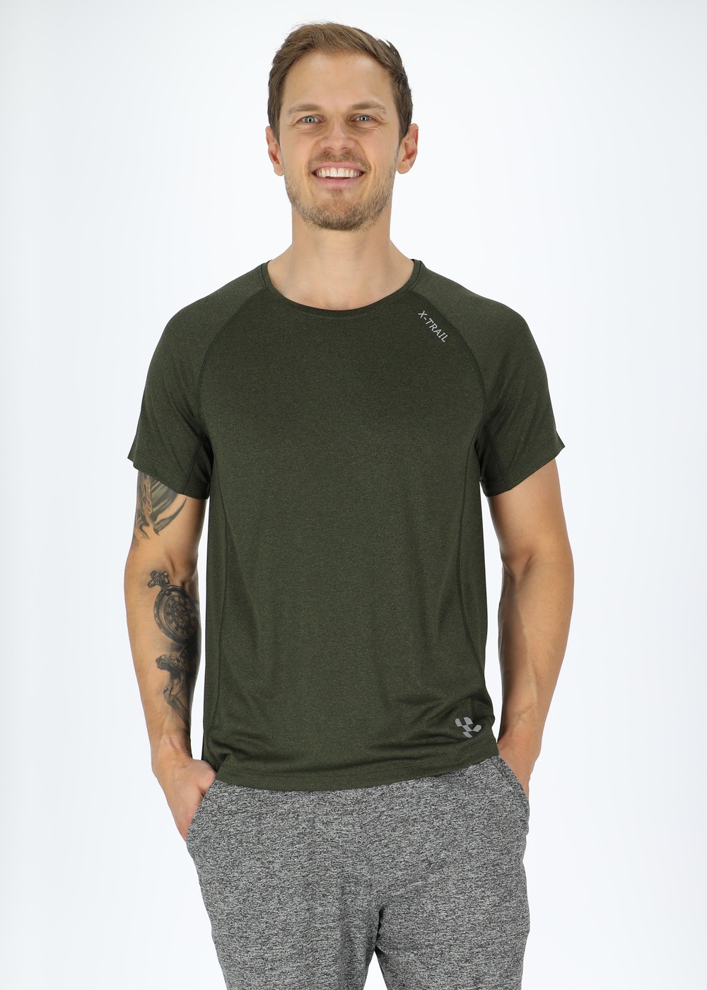 Training Tee Ii, Olive Melange, L, Löpar T-Shirts | Herr - Aktivitet - Löparkläder - Löpar t-shirts | Padelspecialisterna