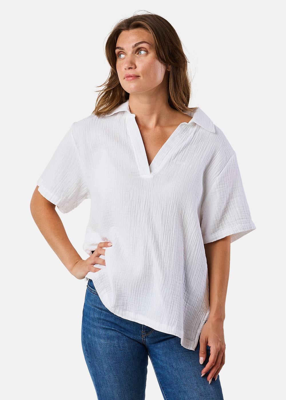 Maxime Blouse W, White, 40, Kortärmade Skjortor | Mode - Skjortor - Kortärmade skjortor | Padelspecialisterna