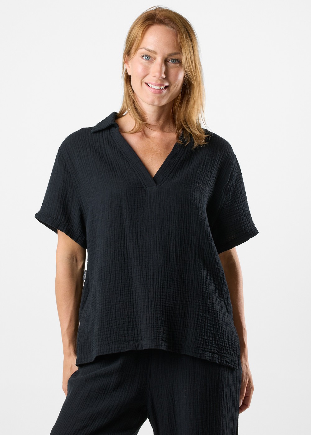 Maxime Blouse W, Black, 46, Kortärmade Skjortor | Mode - Skjortor - Kortärmade skjortor | Padelspecialisterna