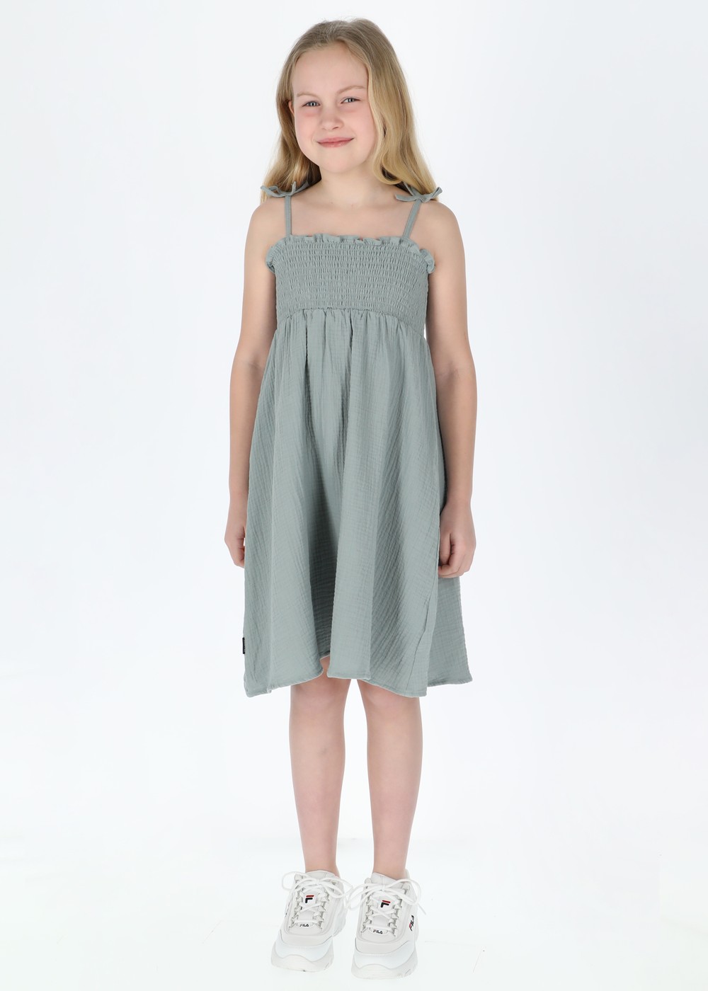 Maxime Smock Dress Jr, Seaweed Green, 170, Klänningar | Junior - Kläder - Kjolar & Klänningar | Padelspecialisterna