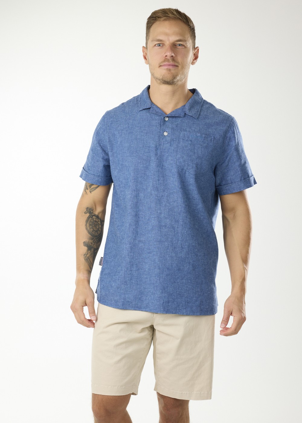 Sailor Linen Piké, Denim Blue, M, Piketröjor | Herr - Kläder - Piketröjor | Padelspecialisterna