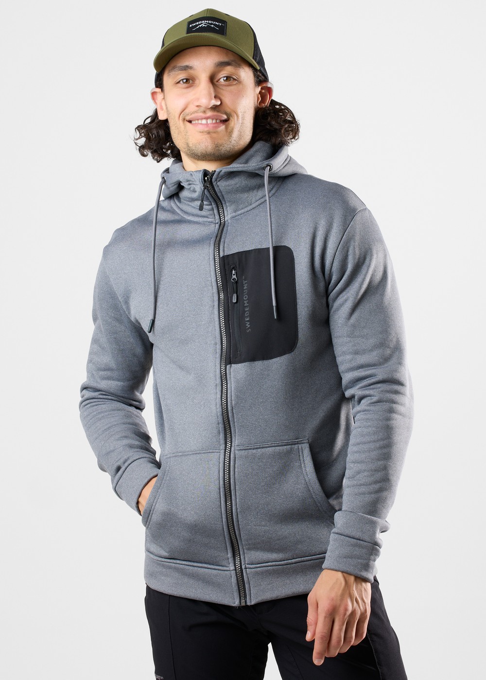 Trondheim Stretch Full Zip Hood, Charcoal Melange, M, Hoodies | Herr - Kläder - Tröjor - Hoodies | Padelspecialisterna