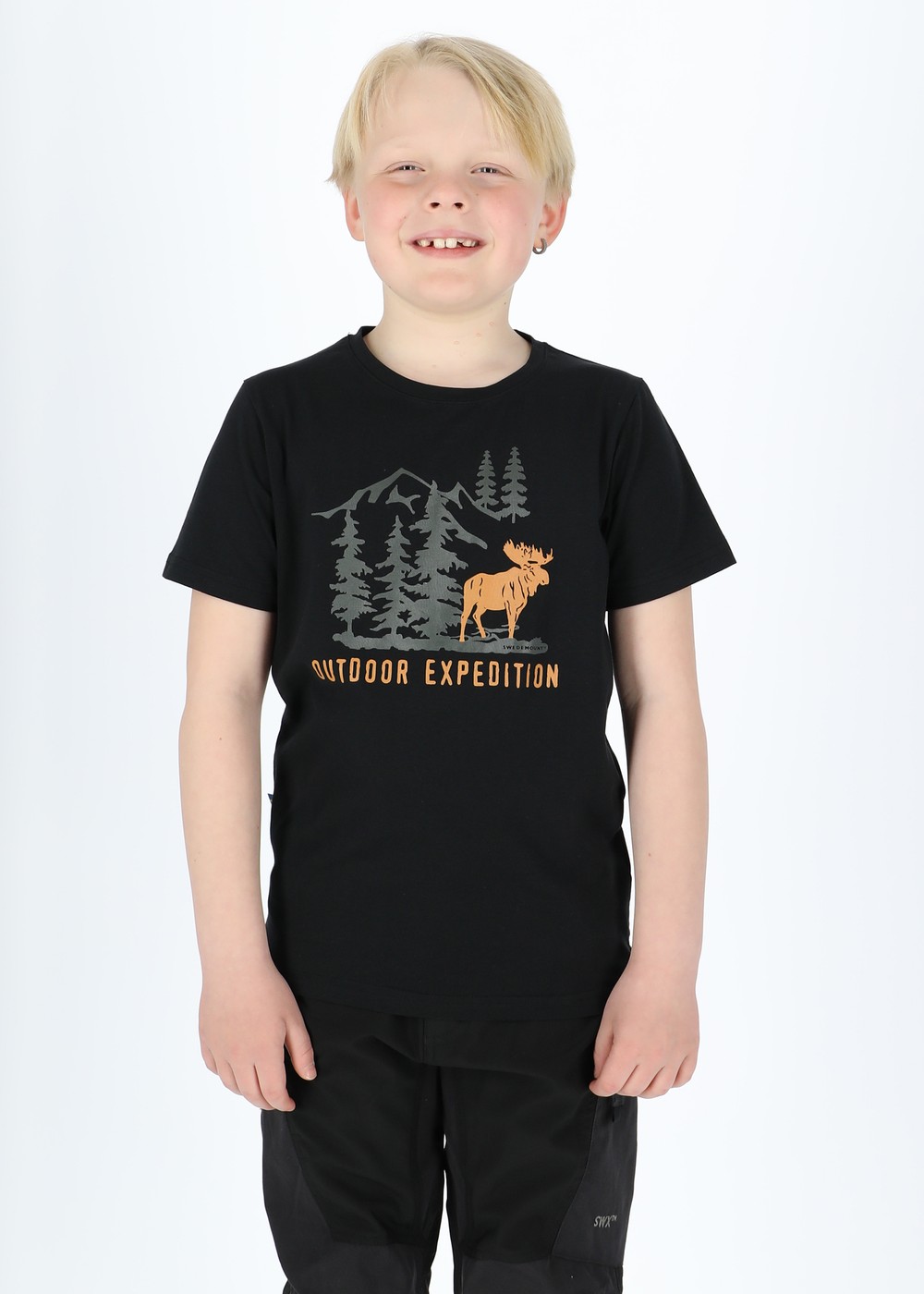 Forest Tee Jr, Black Elk, 110, T-Shirts | Junior - Aktivitet - Outdoorkläder - T-shirts | Padelspecialisterna