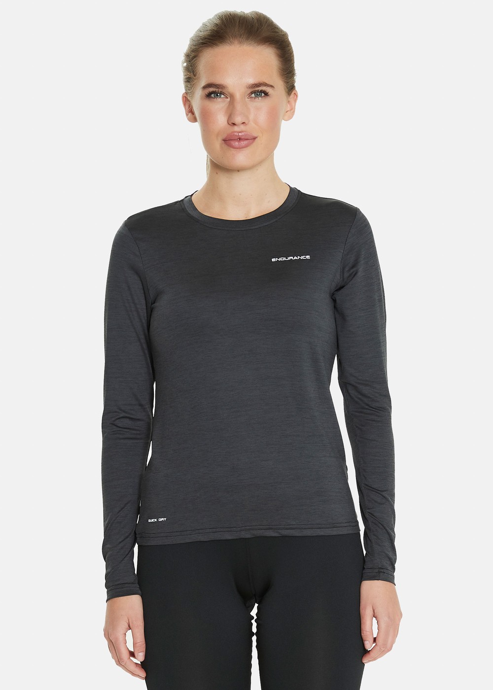 Maje W Melange L/S Tee, Black, 38, Träningströjor | Dam - Aktivitet - Träningskläder - Träningströjor | Padelspecialisterna
