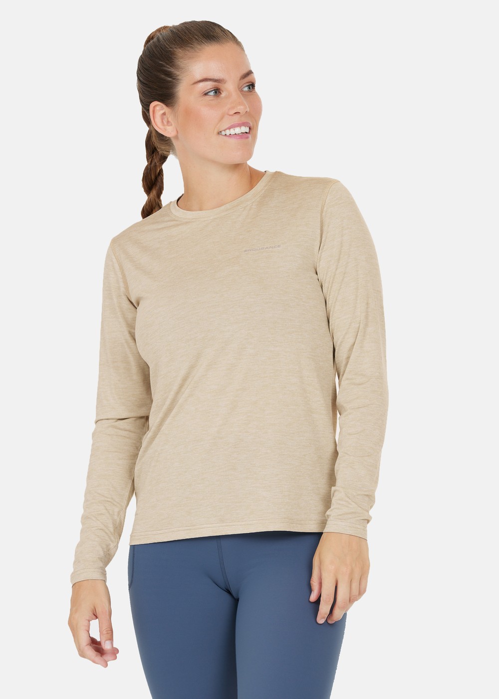Maje W Melange L/S Tee, Dove, 42, Träningströjor | Dam - Aktivitet - Träningskläder - Träningströjor | Padelspecialisterna
