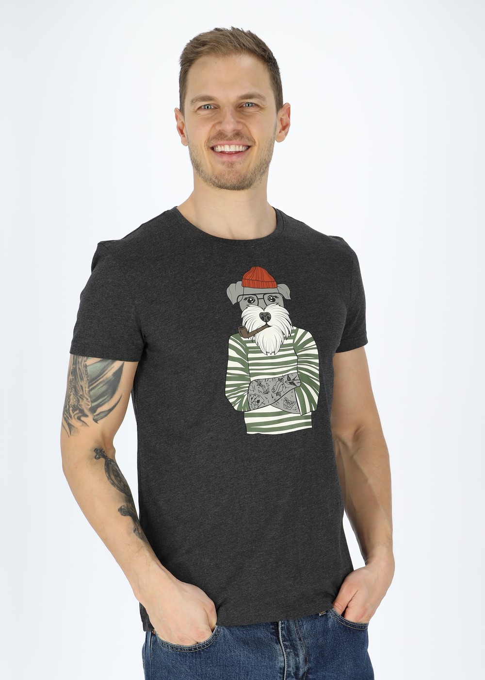 San Diego Tee, Charcoal Melange, L, T-Shirts | Herr - Kläder - T-shirts | Padelspecialisterna