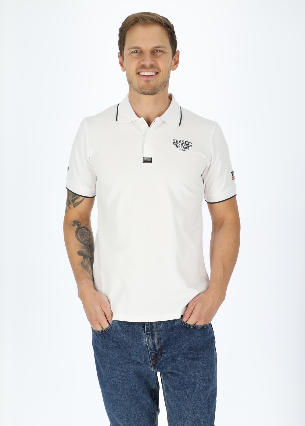 Crew Piké, White, Xl, Piketröjor | Herr - Kläder - Piketröjor | Padelspecialisterna