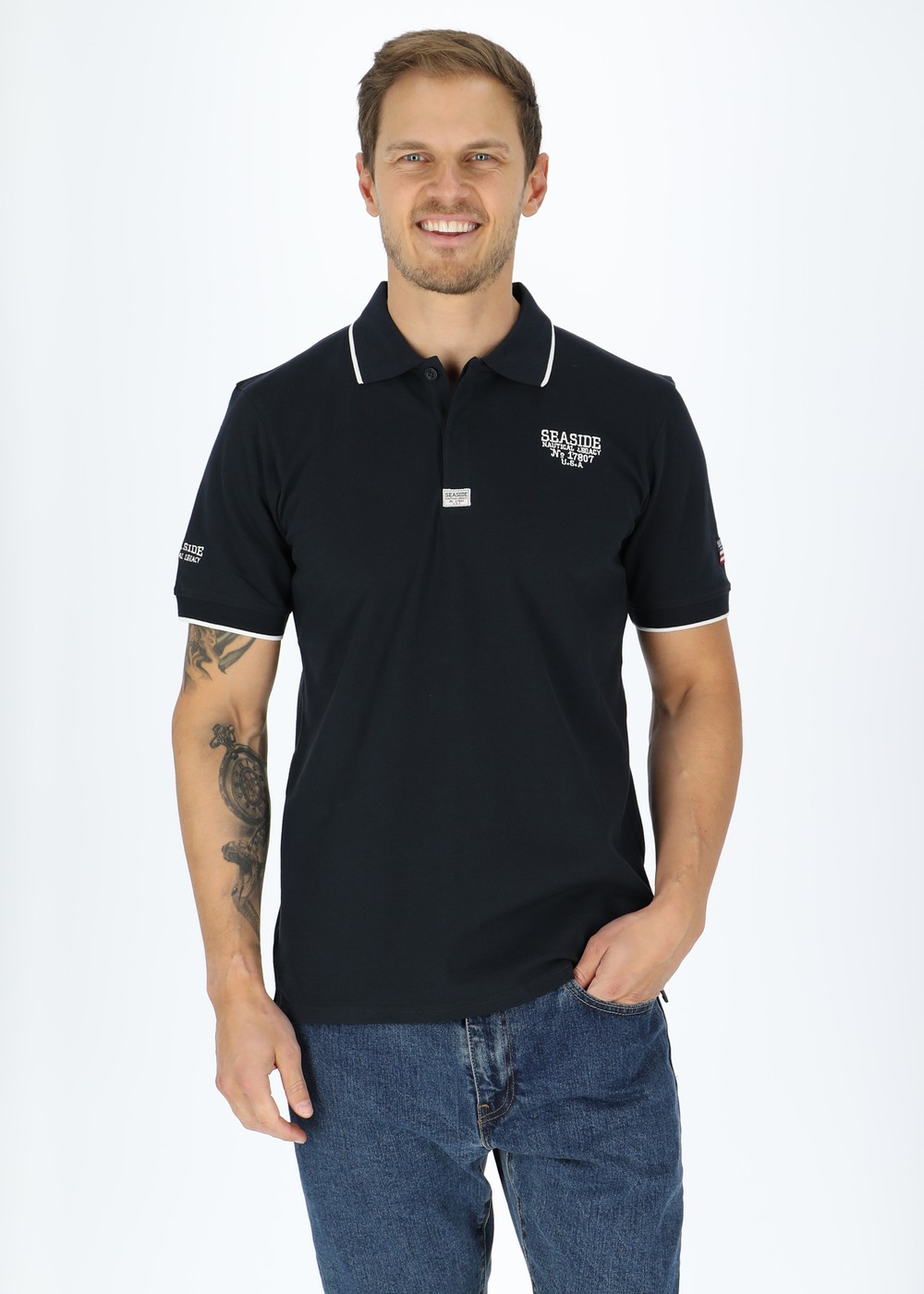 Crew Piké, Dk. Navy, Xl, Piketröjor | Herr - Kläder - Piketröjor | Padelspecialisterna