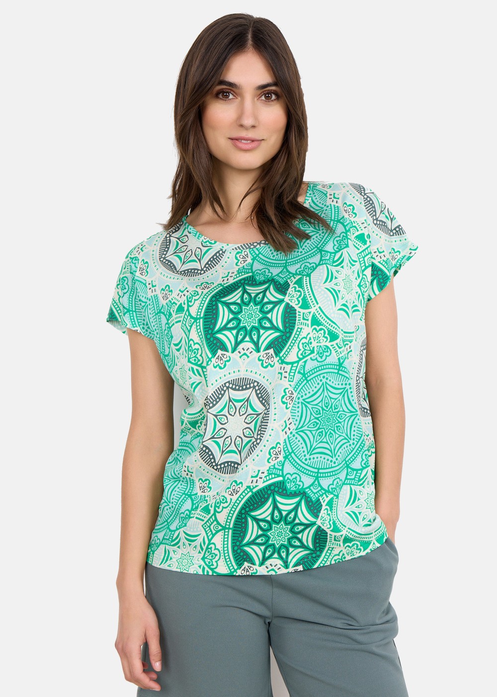 Sc-Felicity Aop 417, Green Combi, M, T-Shirts | Dam - Kläder - T-shirts | Padelspecialisterna