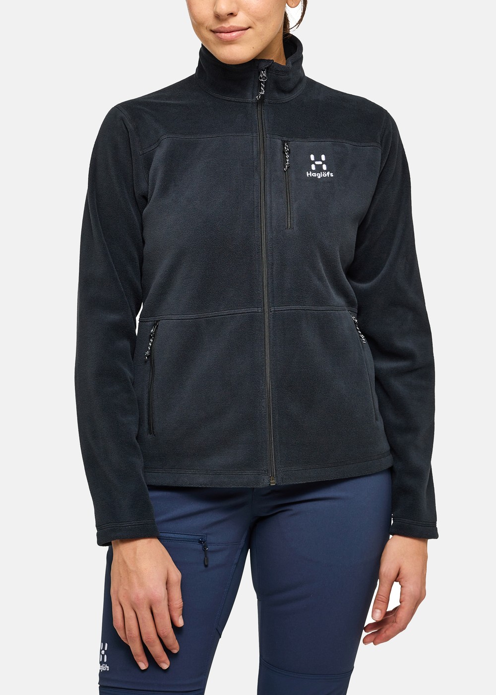 Hajk Mid Jacket Women, True Black, Xl, Fleecetröjor | Dam - Kläder - Tröjor - Fleecetröjor | Padelspecialisterna