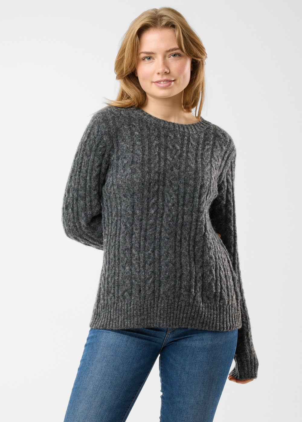 New Haven Knit W, Charcoal Melange, 38, Stickat | Dam - Kläder - Tröjor - Stickat | Padelspecialisterna