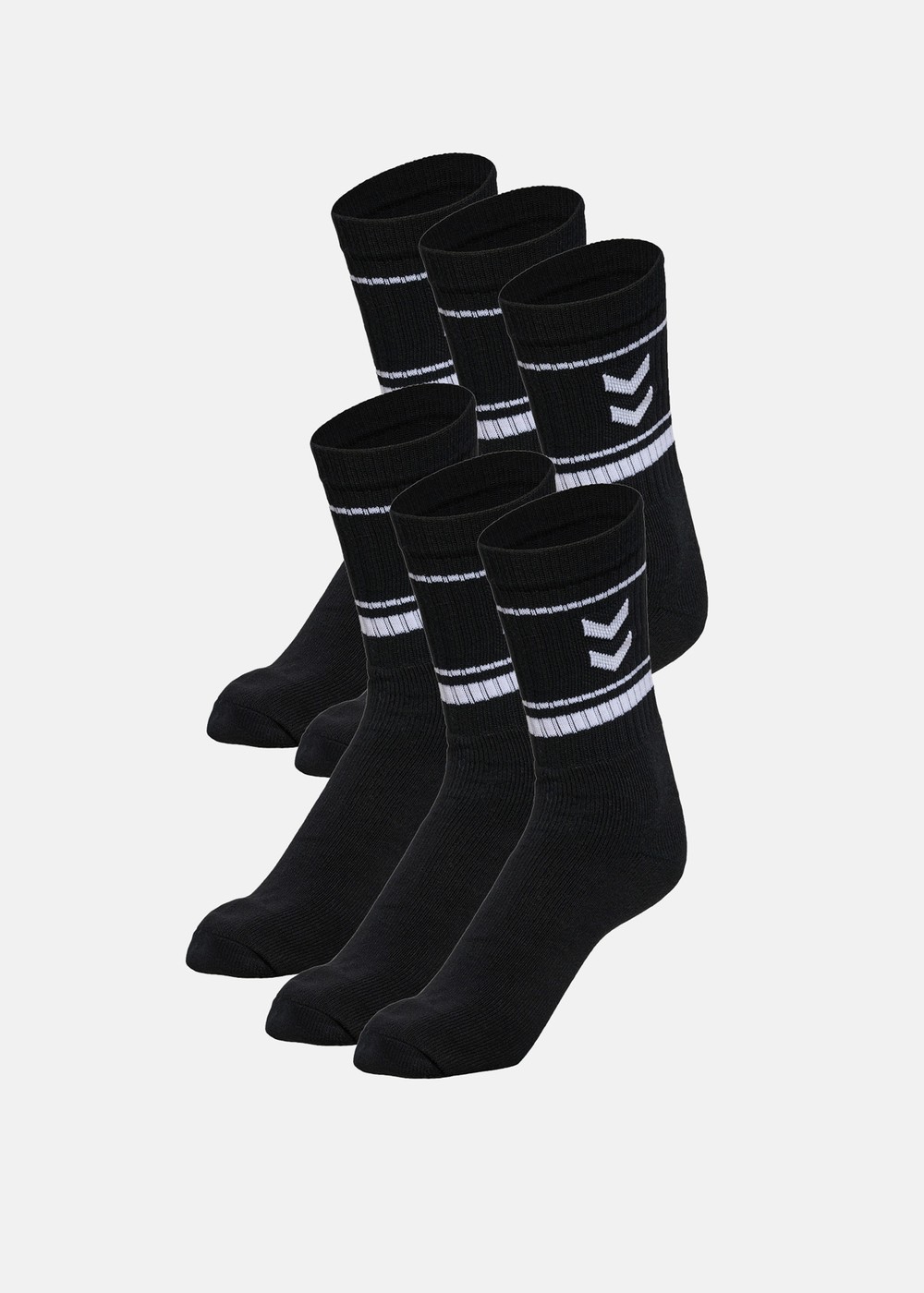 Hmlfundamental Stripe Sock 6-P, Black/White, 39-42, Bomullsstrumpor | Herr - Kläder - Strumpor - Bomullsstrumpor | Padelspecialisterna