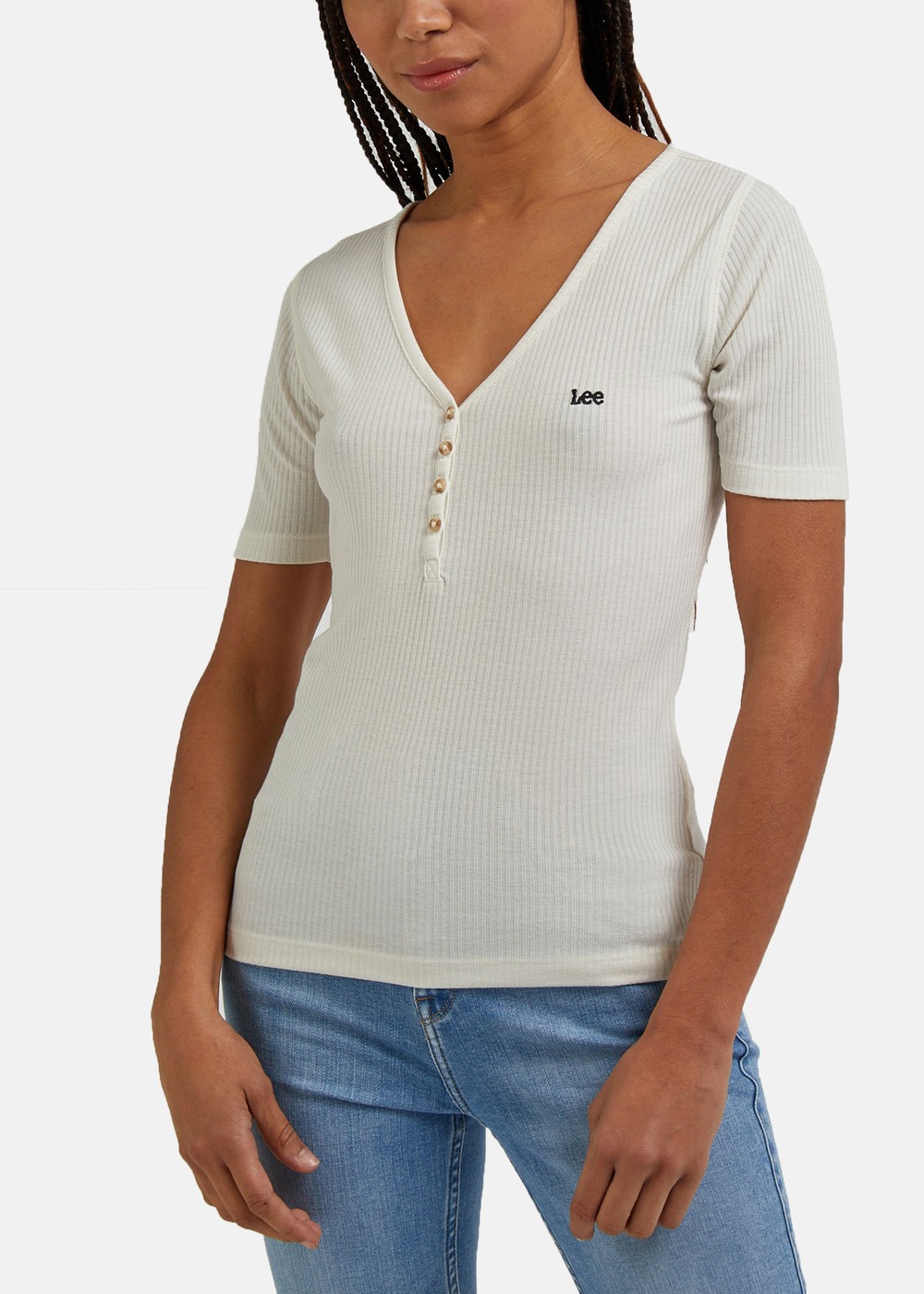 Ss Henley, Ecru, Xs, T-Shirts | Dam - Kläder - T-shirts | Padelspecialisterna