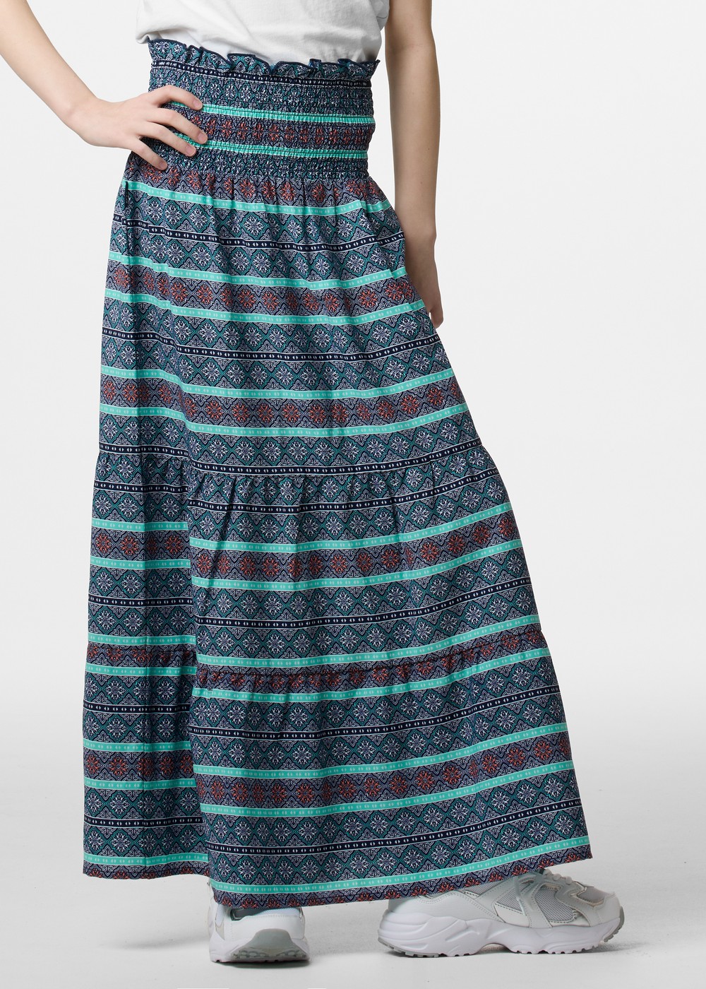 Miami Long Skirt Jr, Blue Multi Flower, 140, Klänningar | Junior - Kläder - Kjolar & Klänningar | Padelspecialisterna