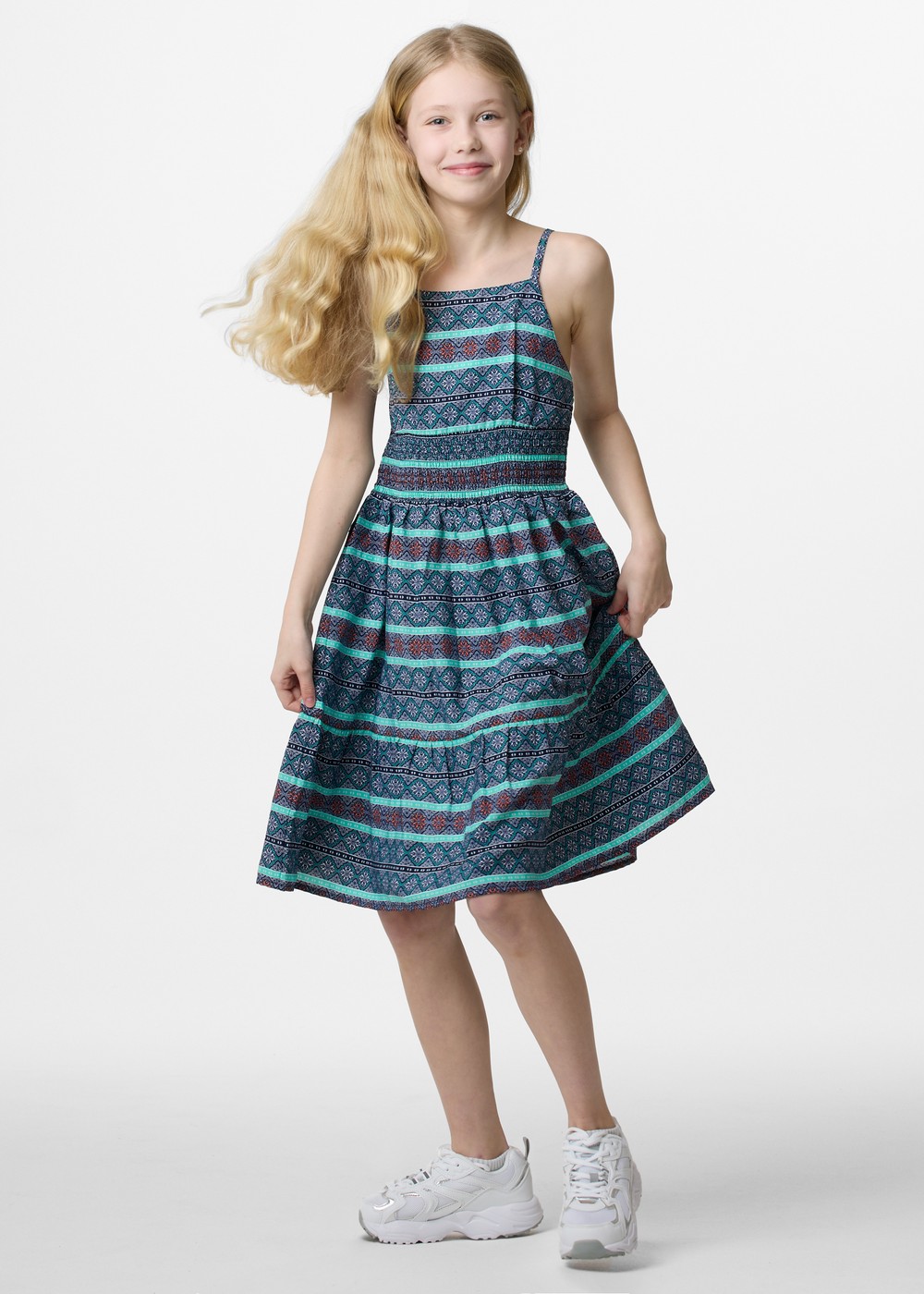 Miami Strap Dress Jr, Blue Multi Flower, 170, Klänningar | Junior - Kläder - Kjolar & Klänningar | Padelspecialisterna