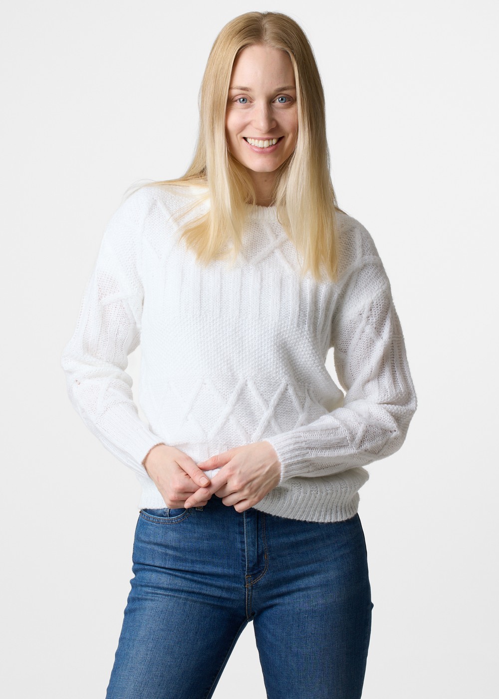 Key West Knitted Sweater W, White, 44, Stickat | Dam - Kläder - Tröjor - Stickat | Padelspecialisterna