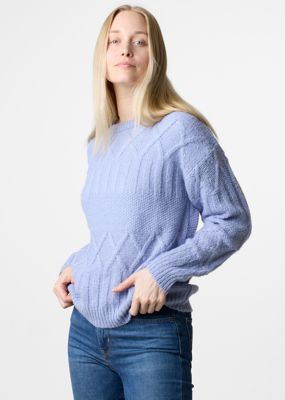 Key West Knitted Sweater W, Dusty Blue, 36, Stickat | Dam - Kläder - Tröjor - Stickat | Padelspecialisterna