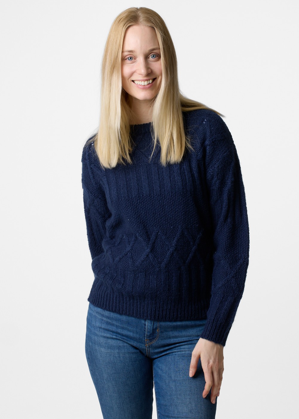Key West Knitted Sweater W, Navy, 40, Stickat | Dam - Kläder - Tröjor - Stickat | Padelspecialisterna