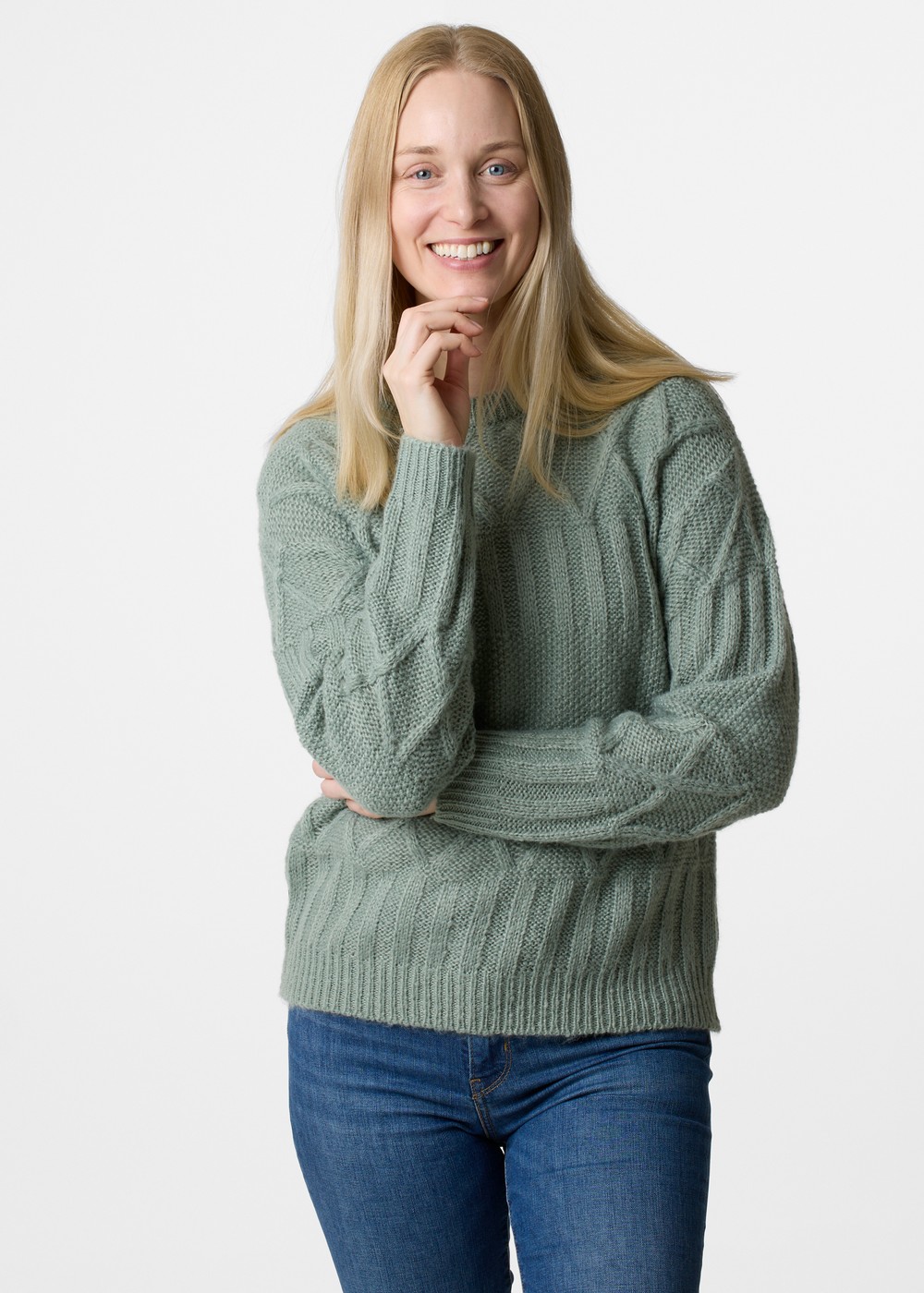 Key West Knitted Sweater W, Dusty Seaweed, 36, Stickat | Dam - Kläder - Tröjor - Stickat | Padelspecialisterna