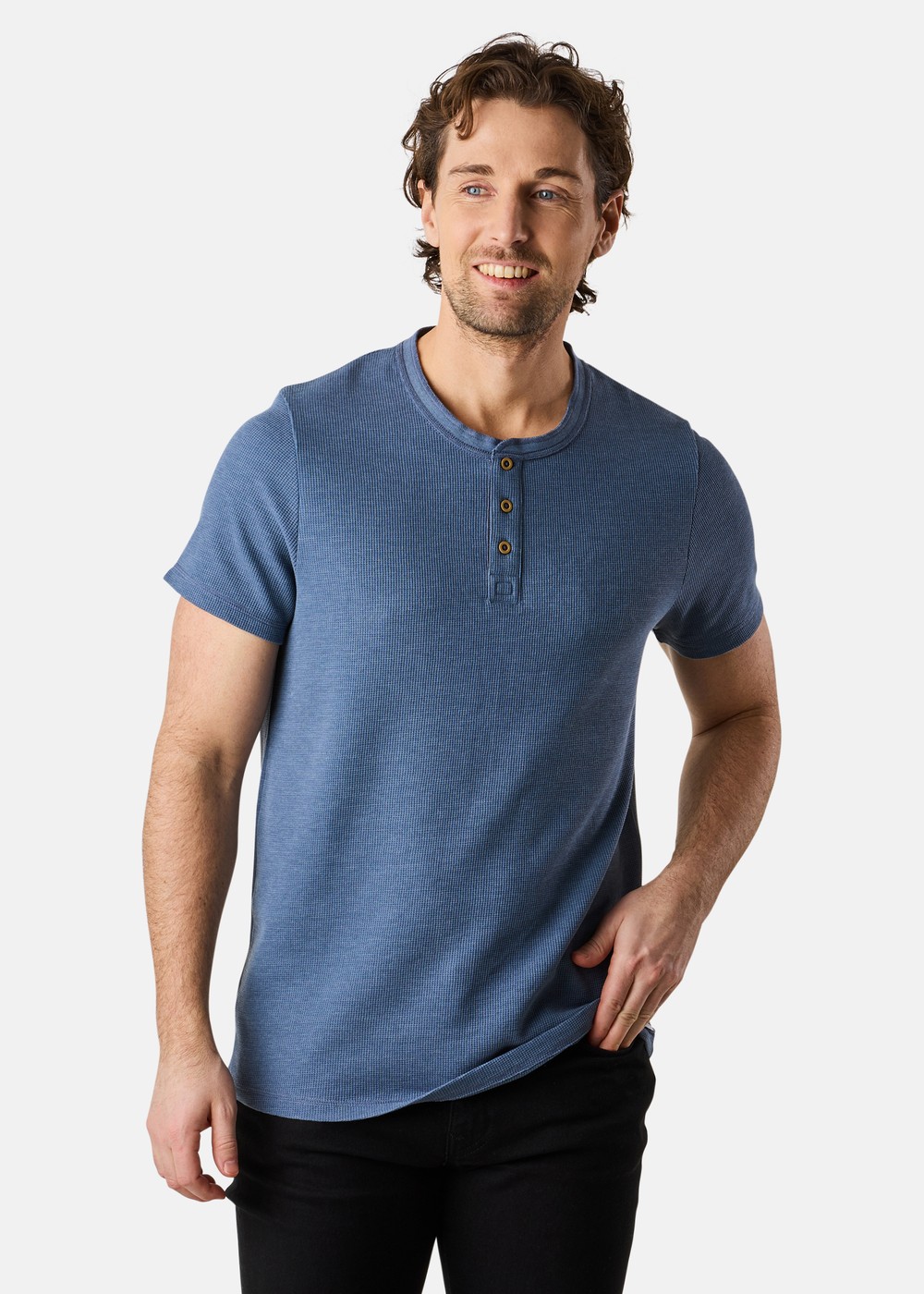 Henley Tee, Denim Blue, Xl, T-Shirts | Herr - Kläder - T-shirts | Padelspecialisterna
