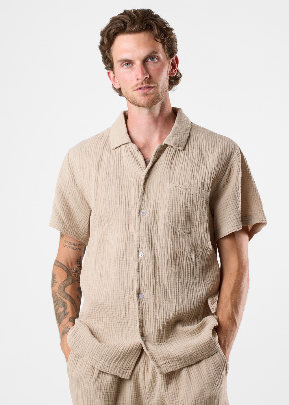 Max Shirt, Khaki, Xs, Kortärmade Skjortor | Herr - Kläder - Skjortor - Kortärmade skjortor | Padelspecialisterna