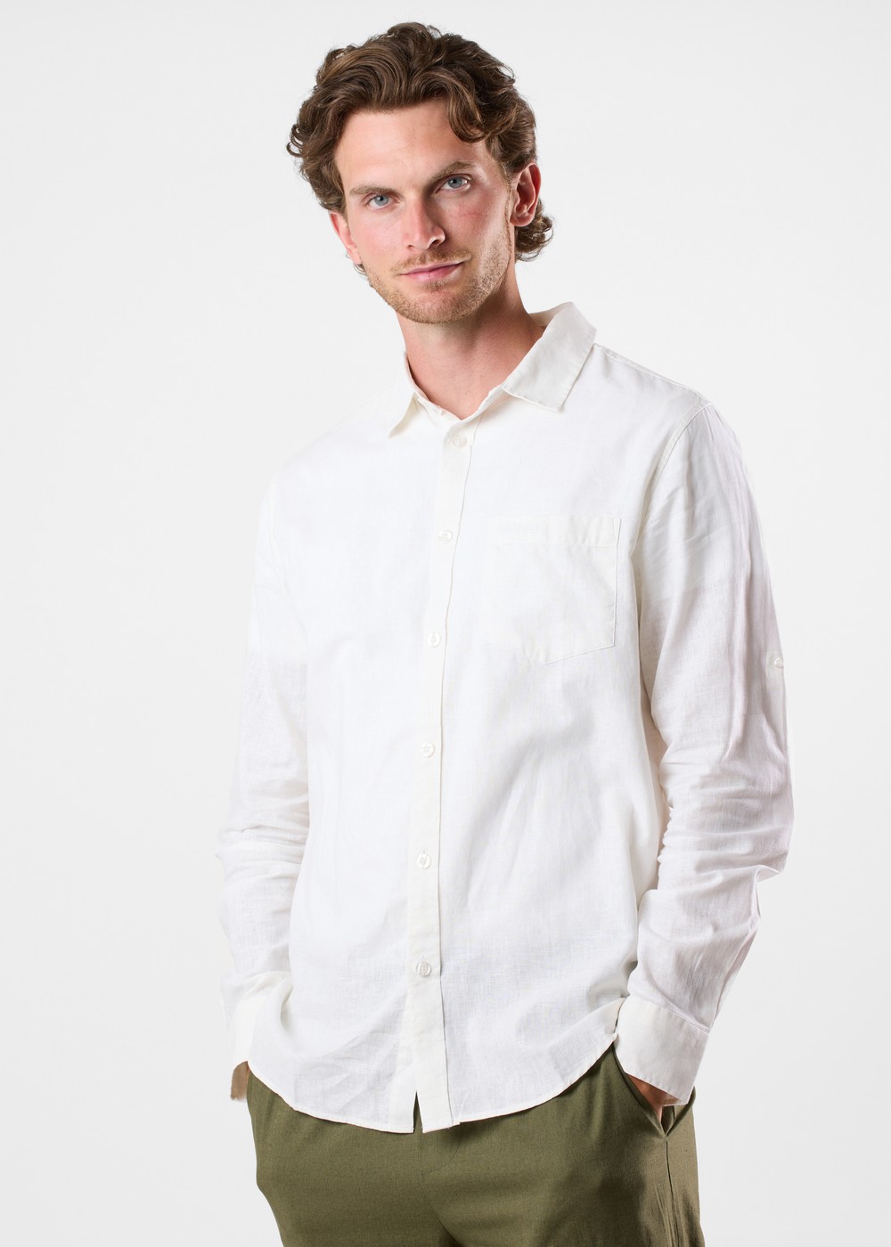 New Hampshire Linen Ls Shirt, White, M, Långärmade Skjortor | Herr - Kläder - Skjortor - Långärmade skjortor | Padelspecialisterna