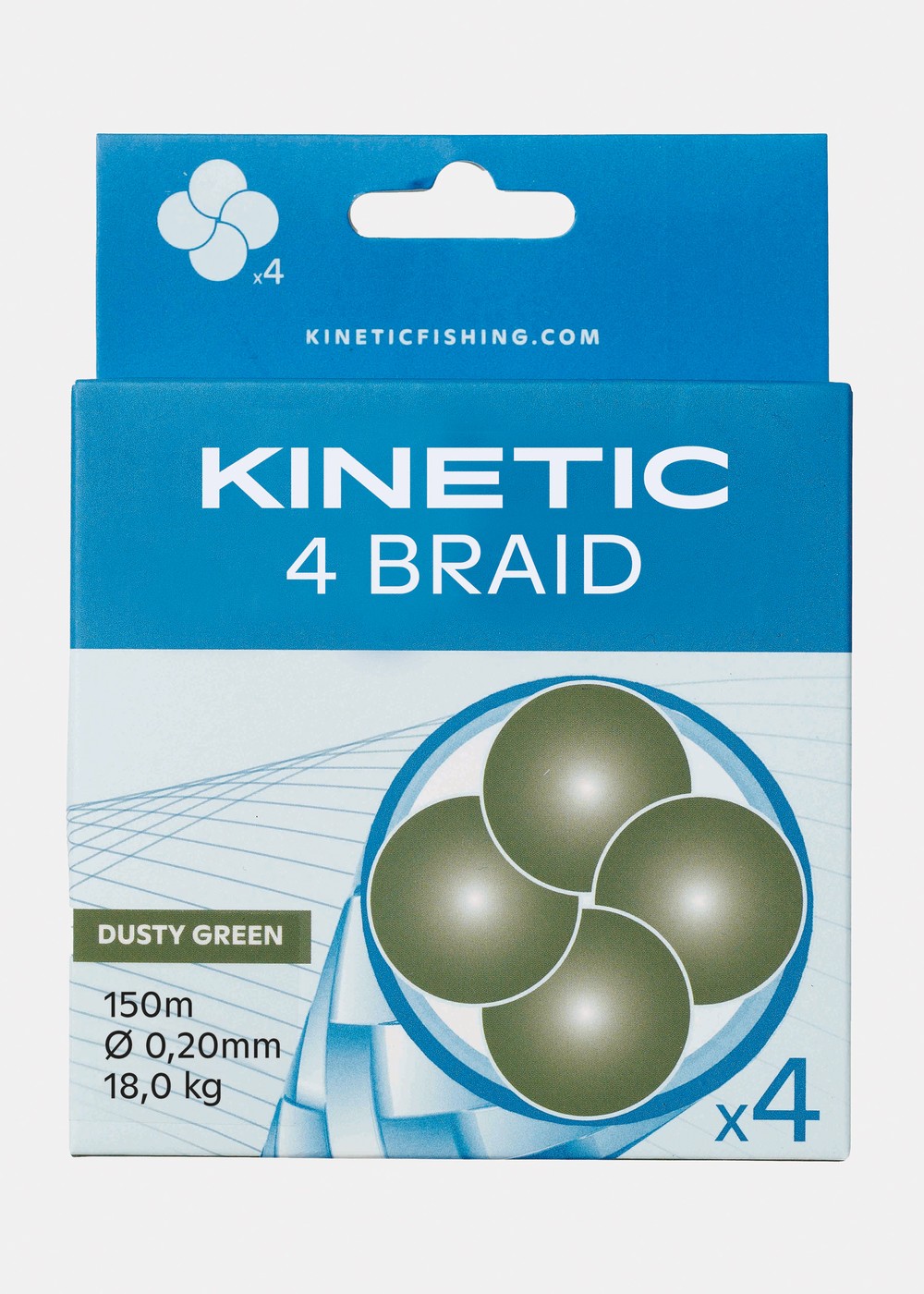 Kinetic 4 Braid 150m, Dusty Green, 0.25, FlÀtlinor | Sport & aktivitet - Fiske - Fiskelinor - FlÀtlinor | Padelspecialisterna