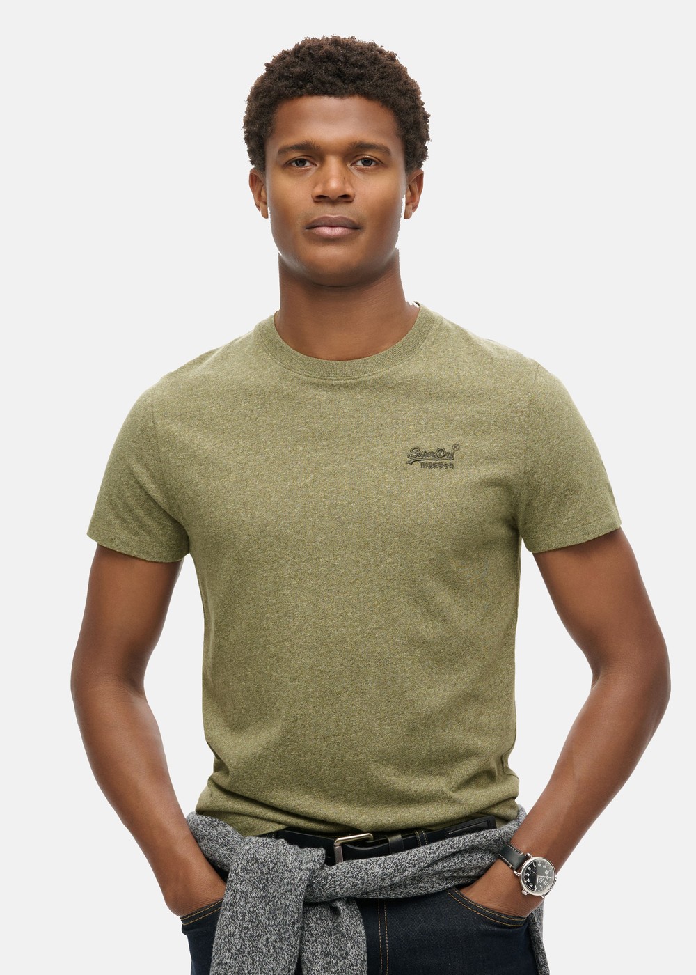 Essential Logo Emb Tee, Ash Olive Marl, 3xl, T-Shirts | Herr - Kläder - T-shirts | Padelspecialisterna
