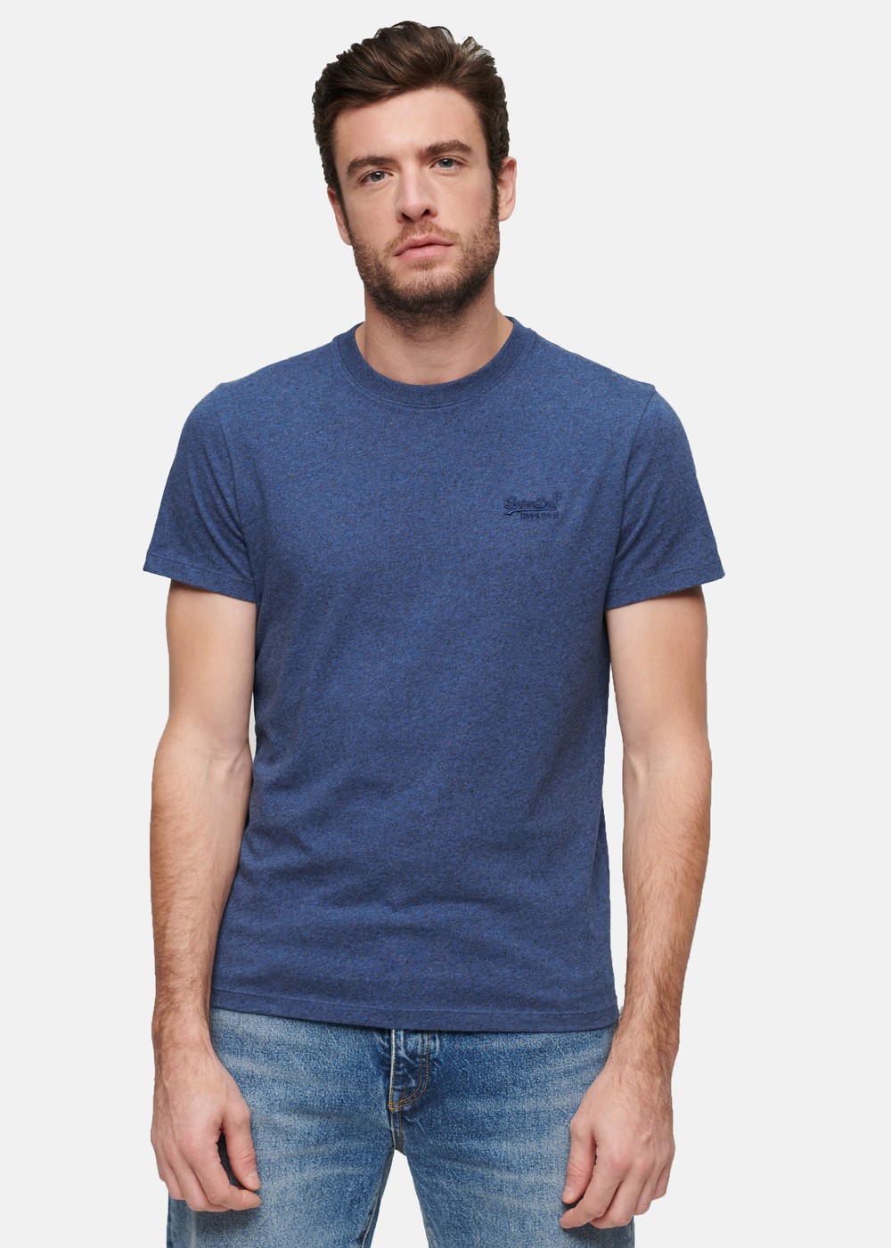 Essential Logo Emb Tee, Bright Blue Marl, Xl, T-Shirts | Herr - Kläder - T-shirts | Padelspecialisterna