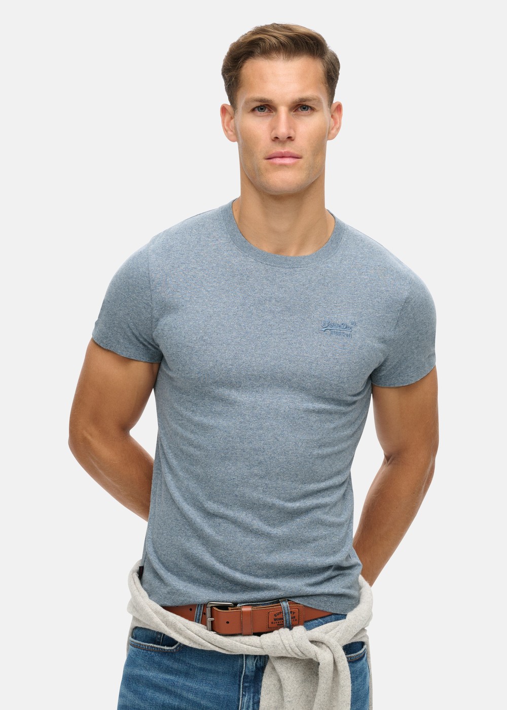 Essential Logo Emb Tee, Bay Blue Marl, Xl, T-Shirts | Herr - Kläder - T-shirts | Padelspecialisterna