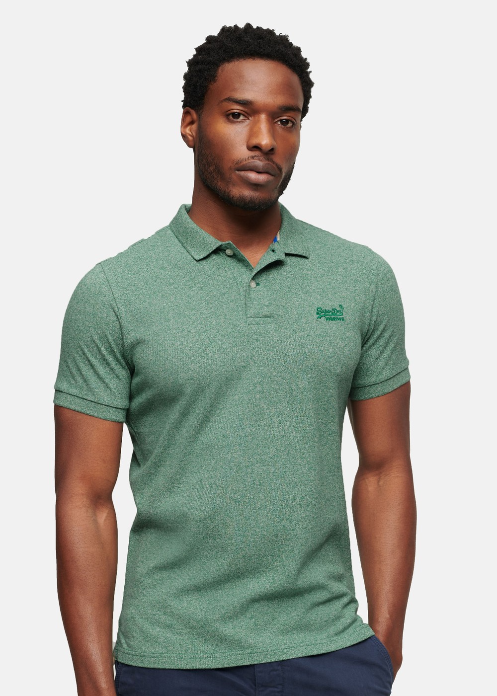 Classic Pique Polo, Bright Green Grit, L, Piketröjor | Herr - Kläder - Piketröjor | Padelspecialisterna