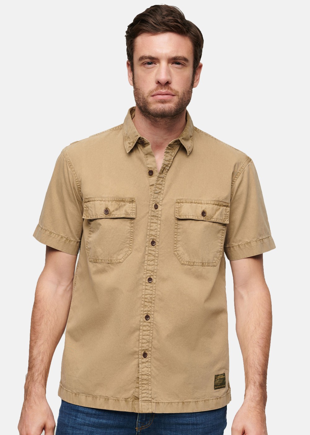 Military S/S Shirt, Canyon Sand Brown, M, Kortärmade Skjortor | Herr - Kläder - Skjortor - Kortärmade skjortor | Padelspecialisterna