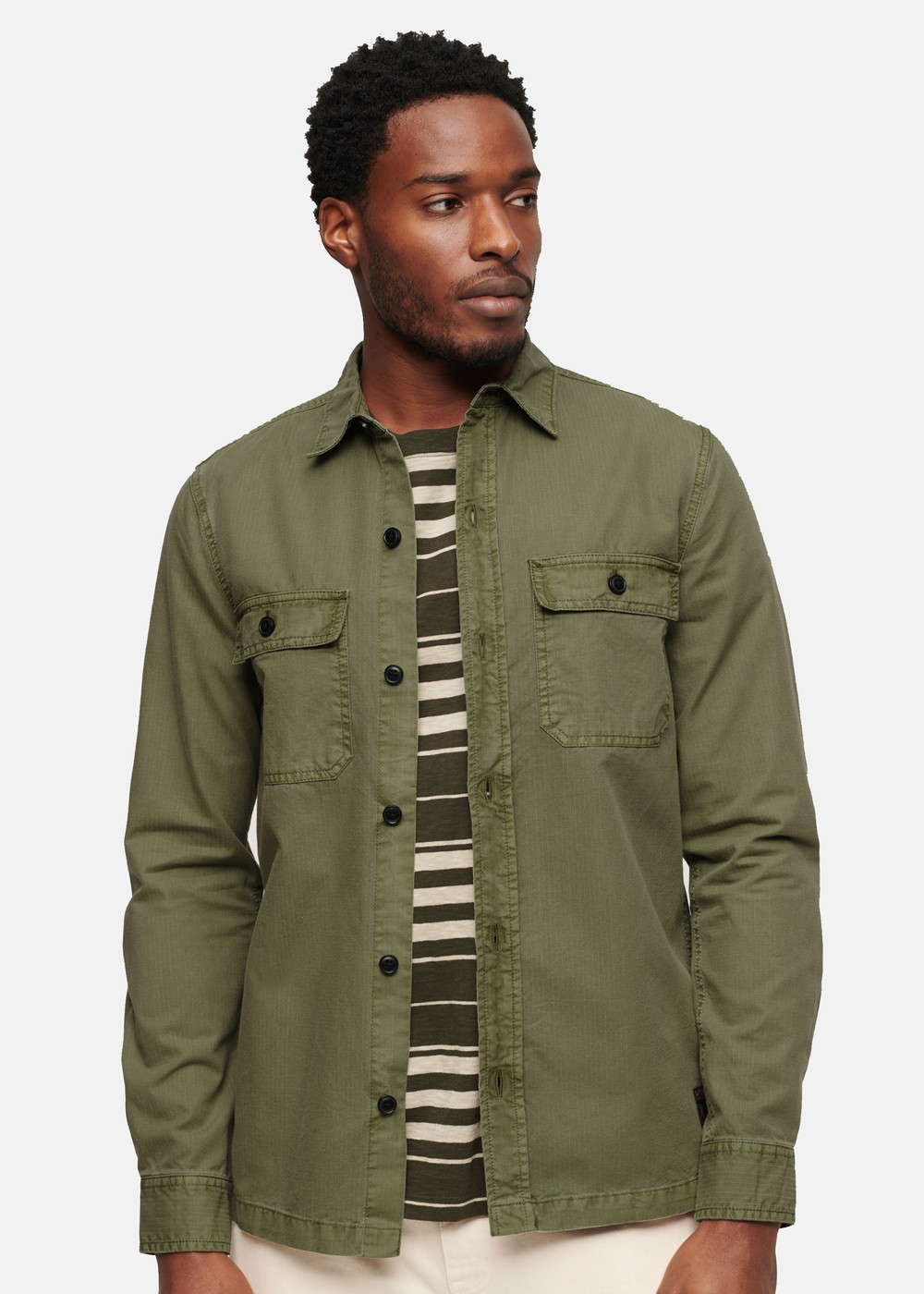 Military L/S Shirt, Olive Khaki, 3xl, Långärmade Skjortor | Herr - Kläder - Skjortor - Långärmade skjortor | Padelspecialisterna