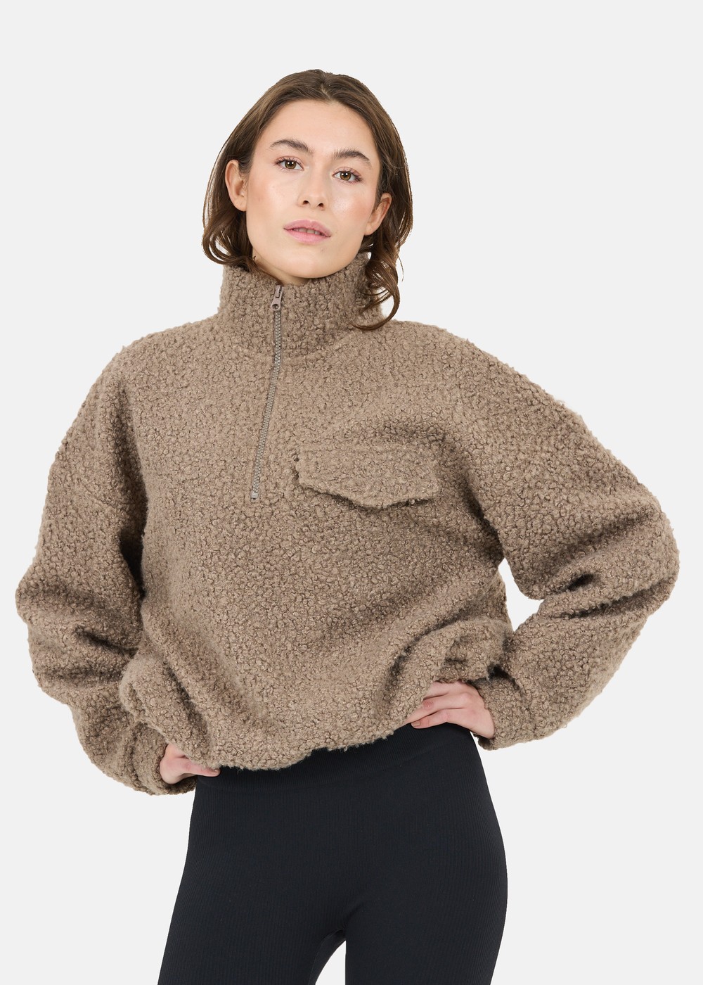 Florrie W Sherpa Half Zip, Walnut, 42, Sweatshirts | Dam - Kläder - Tröjor - Sweatshirts | Padelspecialisterna