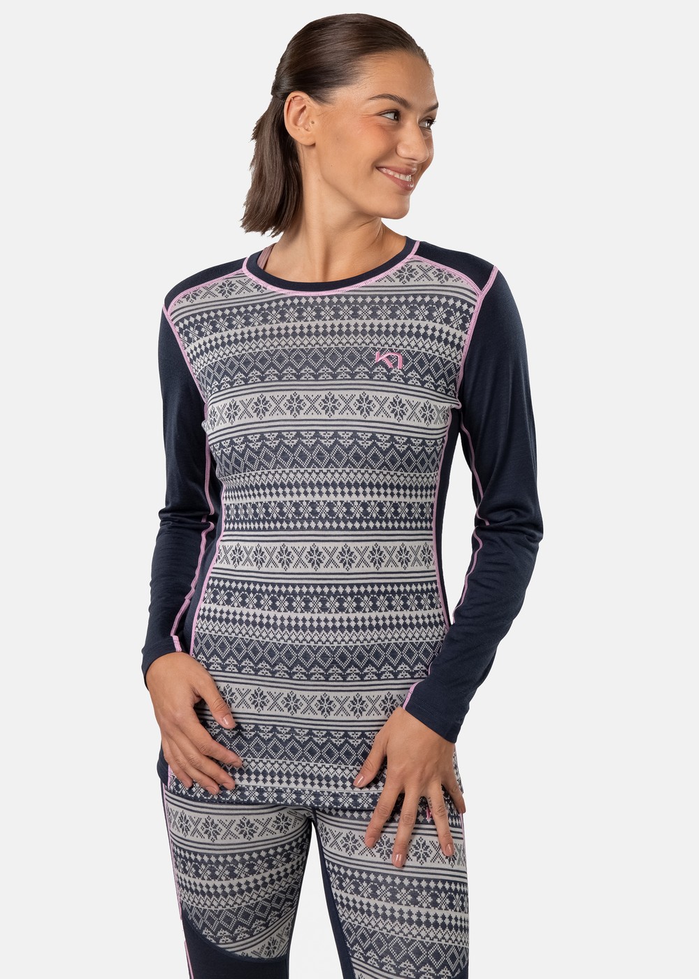 Mina Ls, Dark Navy Blue, Xs, Ullunderställ | Sport & aktivitet - Friluftsliv - Vandringskläder - Underställ - Ullunderställ | Padelspecialisterna
