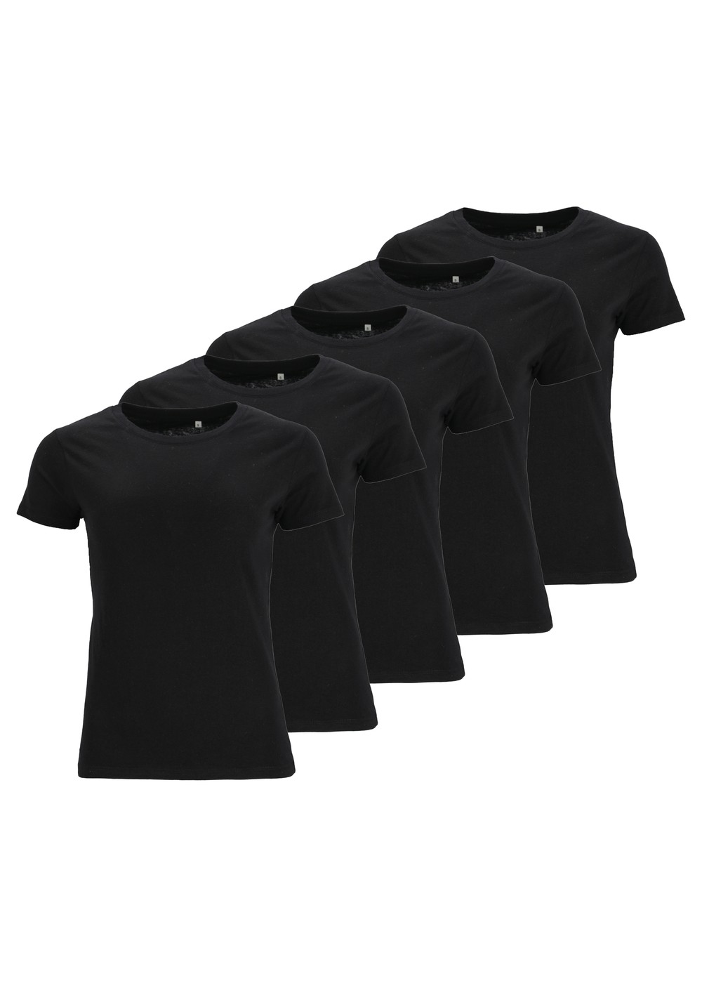 Denim Factory Core Tee W 5-Pack, Black, 38, T-Shirts | Dam - Kläder - T-shirts | Padelspecialisterna