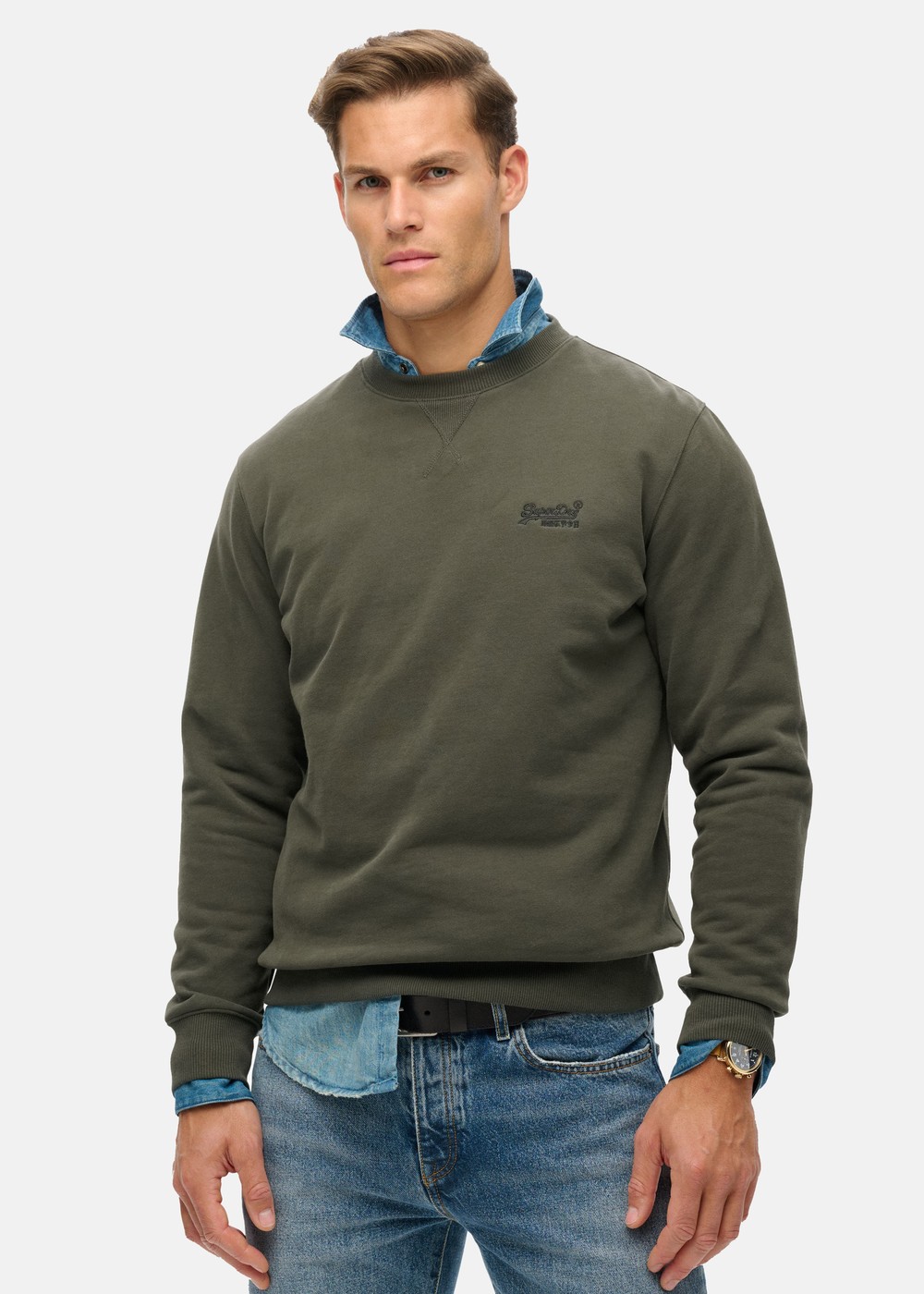 Essential Logo Crew Sweatshirt, Dark Grey Green, M, Sweatshirts | Herr - Kläder - Tröjor - Sweatshirts | Padelspecialisterna