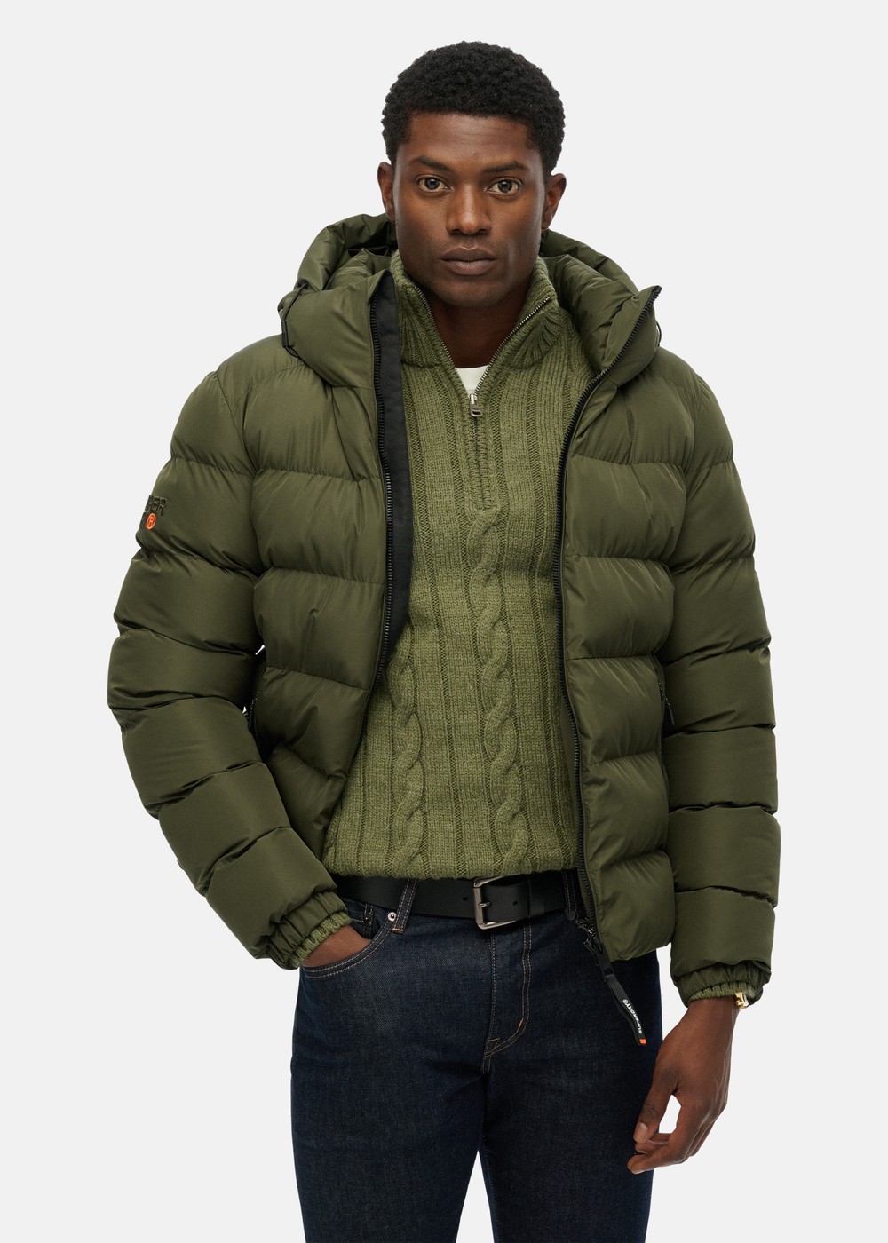 Hooded Sports Puffer Jacket, Army Khaki/Army Khaki, 2xl, Vårjackor | Herr - Kläder - Jackor - Vårjackor | Padelspecialisterna