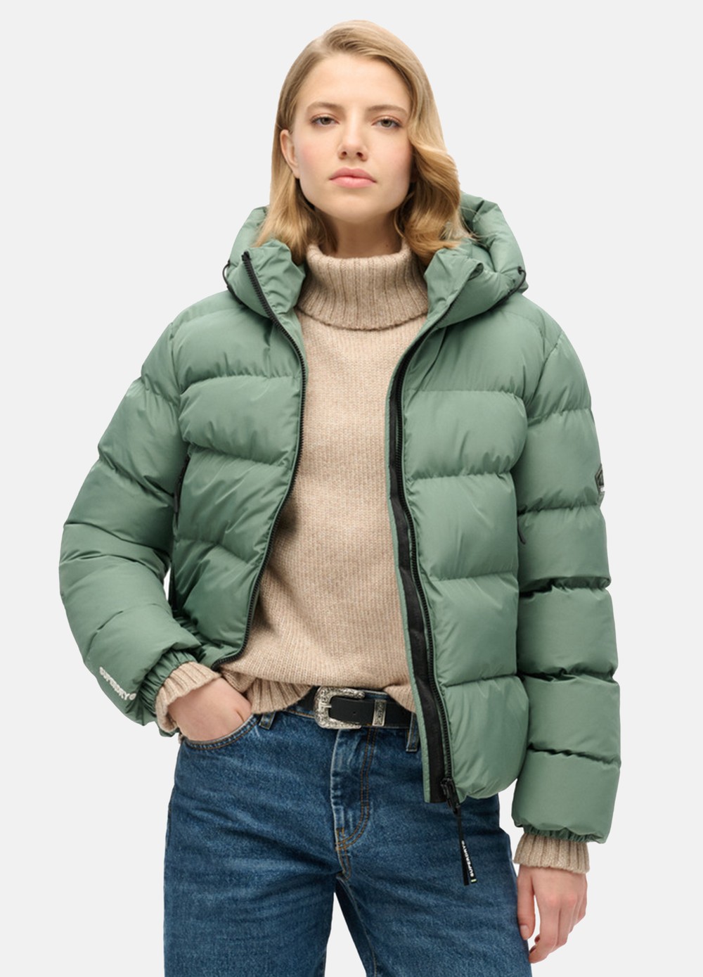 Hooded Sports Puffer Jacket, Laurel Khaki, M, Vårjackor | Dam - Kläder - Jackor - Vårjackor | Padelspecialisterna