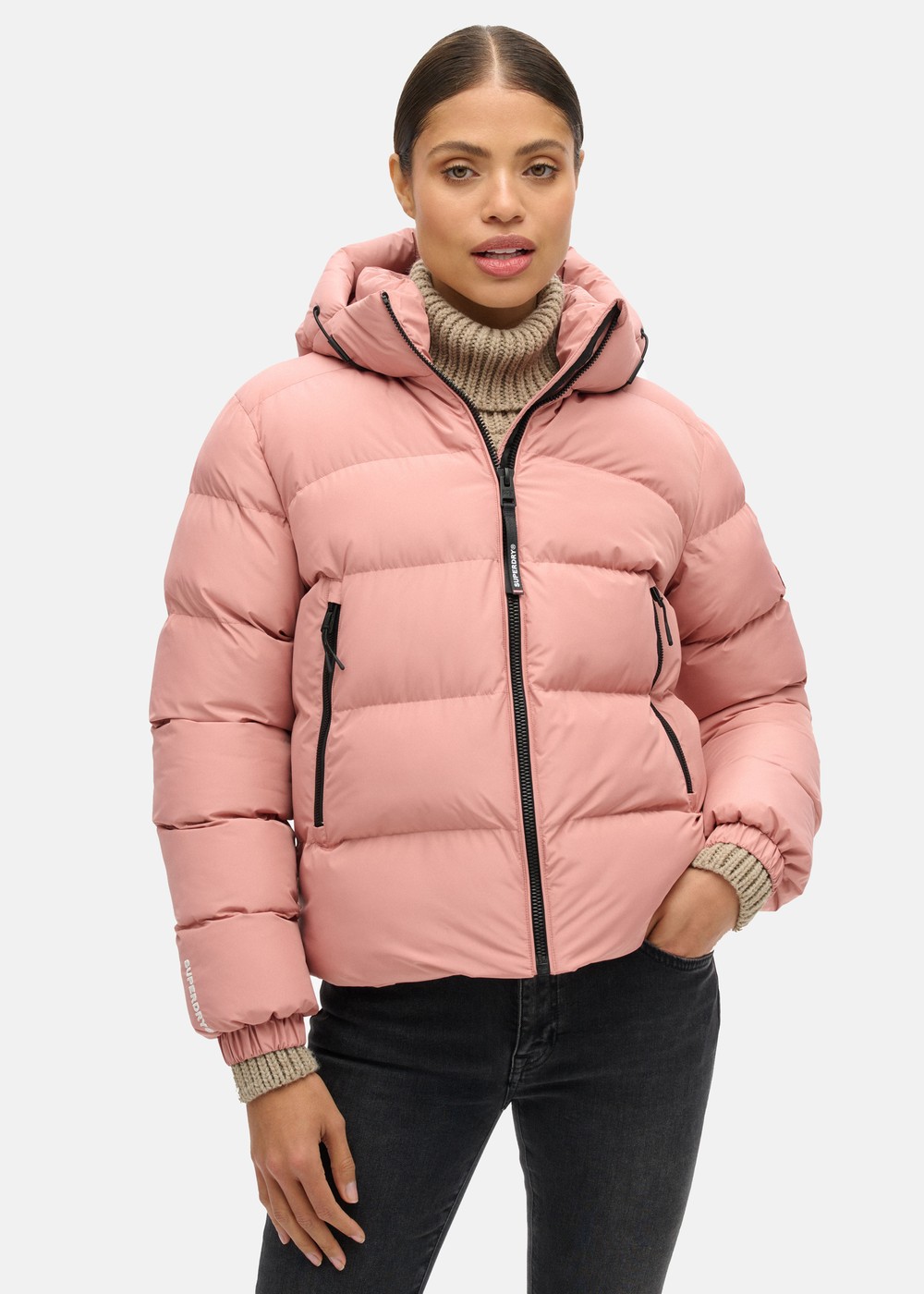 Hooded Sports Puffer Jacket, Ash Rose, Xl, Vårjackor | Dam - Kläder - Jackor - Vårjackor | Padelspecialisterna