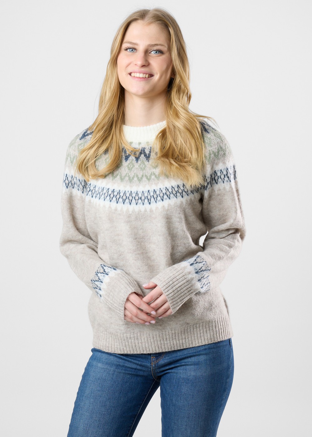 Long Island Wool Sweater Ii W, Beige, 42, Stickat | Dam - Kläder - Tröjor - Stickat | Padelspecialisterna