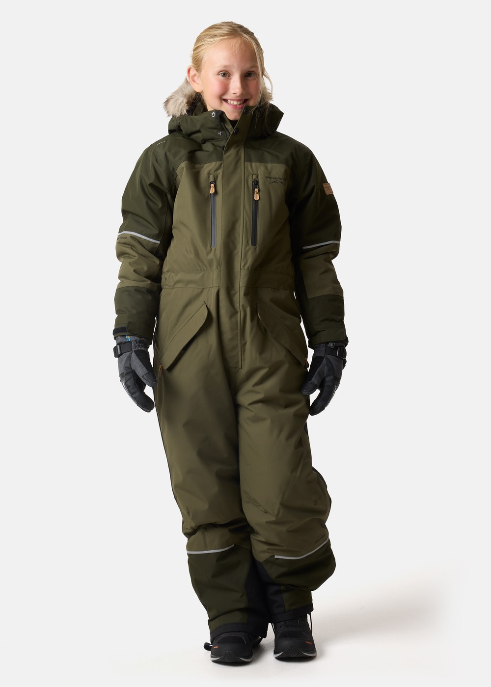 Hafjell Winter Overall Jr, Dk Olive/Olive, 130, Vinteroveraller | Junior - Kläder - Overaller - Vinteroveraller | Padelspecialisterna