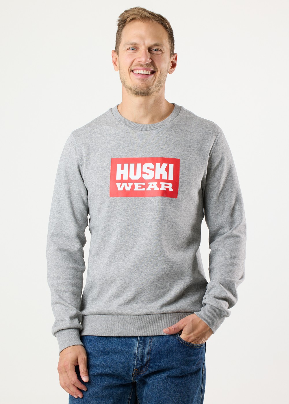 Logo Crew, Grey Melange, L, Sweatshirts | Herr - Kläder - Tröjor - Sweatshirts | Padelspecialisterna
