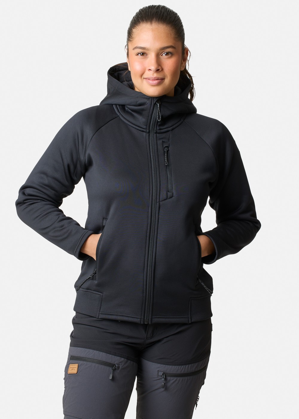 Lofoten Tech Stretch Hood W, Black, 46, Fleecetröjor | Dam - Kläder - Tröjor - Fleecetröjor | Padelspecialisterna