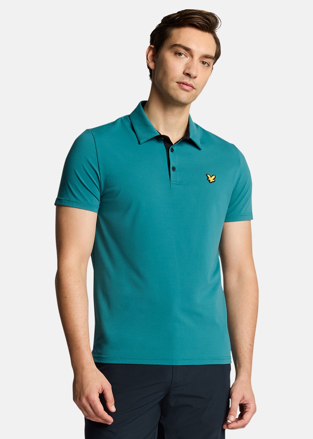Contrast Placket Polo Shirt, Albatross/ Jet Black, L, Tränings-T-Shirts | Herr - Aktivitet - Träningskläder - Tränings-t-shirts | Padelspecialisterna