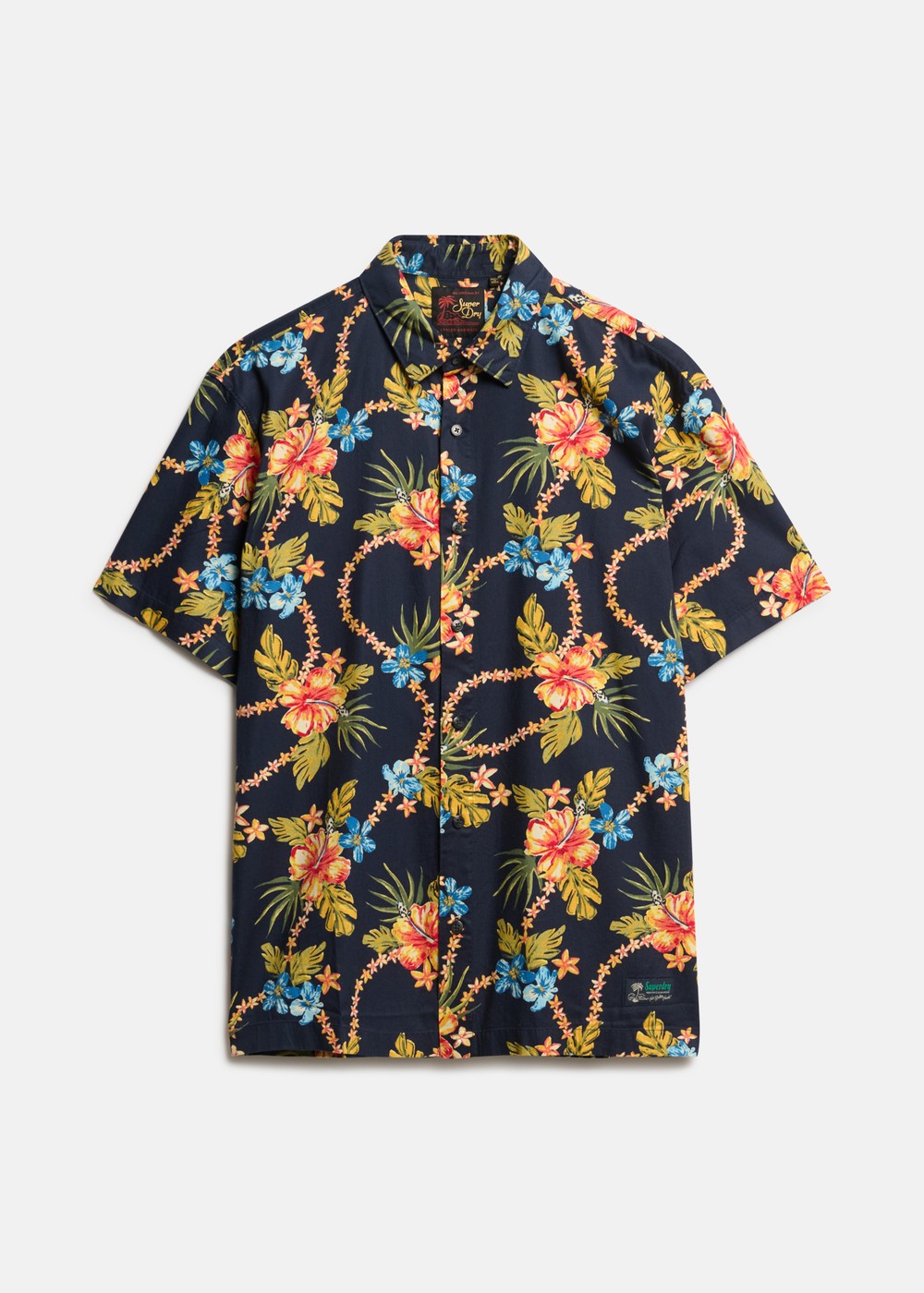 Hawaiian Print Shirt, Tropical Chain Navy, S, Kortärmade Skjortor | Herr - Kläder - Skjortor - Kortärmade skjortor | Padelspecialisterna