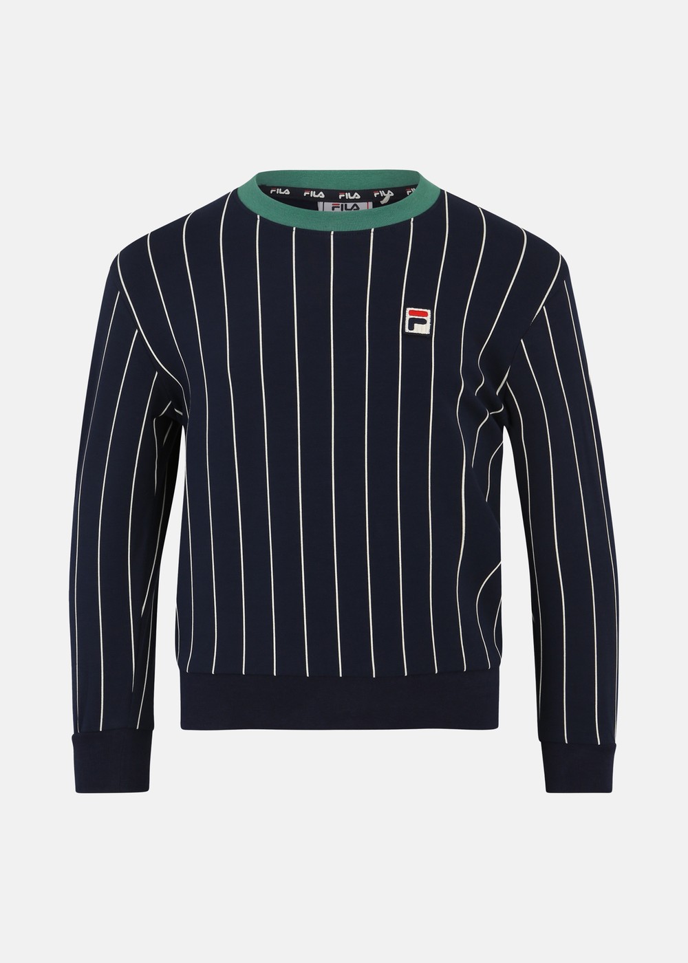 Lukow Pinstriped Crew Sweat, Black Iris/Bright White Stripe, 86-92, Sweatshirts | Junior - Kläder - Tröjor - Sweatshirts | Padelspecialisterna