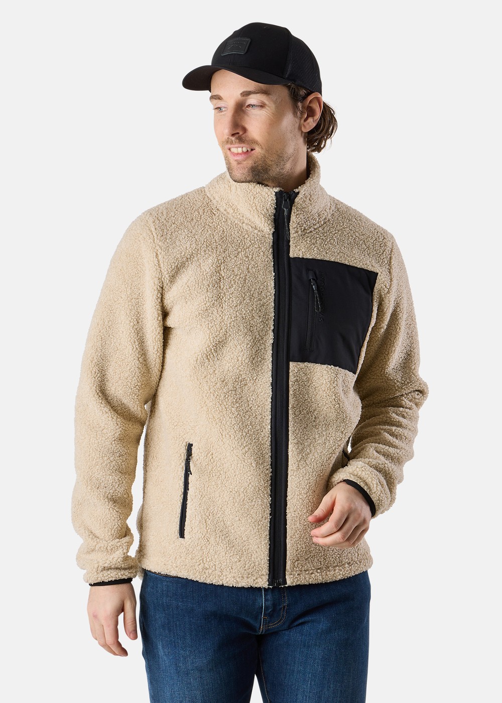Lofoten Pile Jacket, Beige/Black, 3xl, Fleecetröjor | Herr - Kläder - Tröjor - Fleecetröjor | Padelspecialisterna