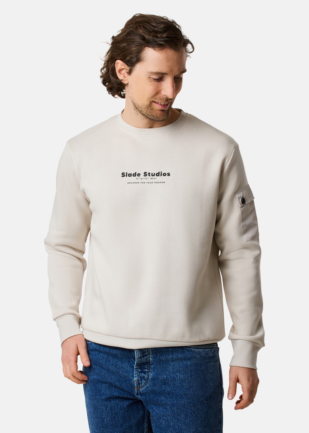 Slade Original Crewneck, Lt Khaki, L, Sweatshirts | Herr - Kläder - Tröjor - Sweatshirts | Padelspecialisterna